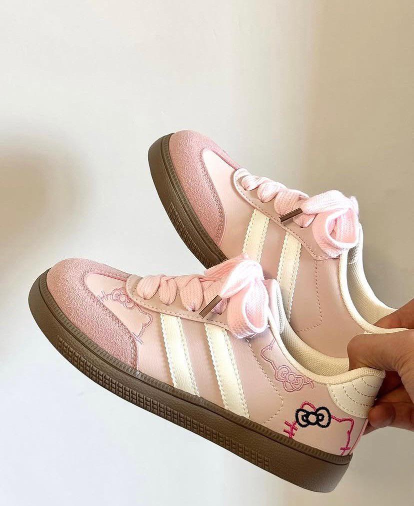 Nakışlı Kitty Pembe Spor Ayakkabı