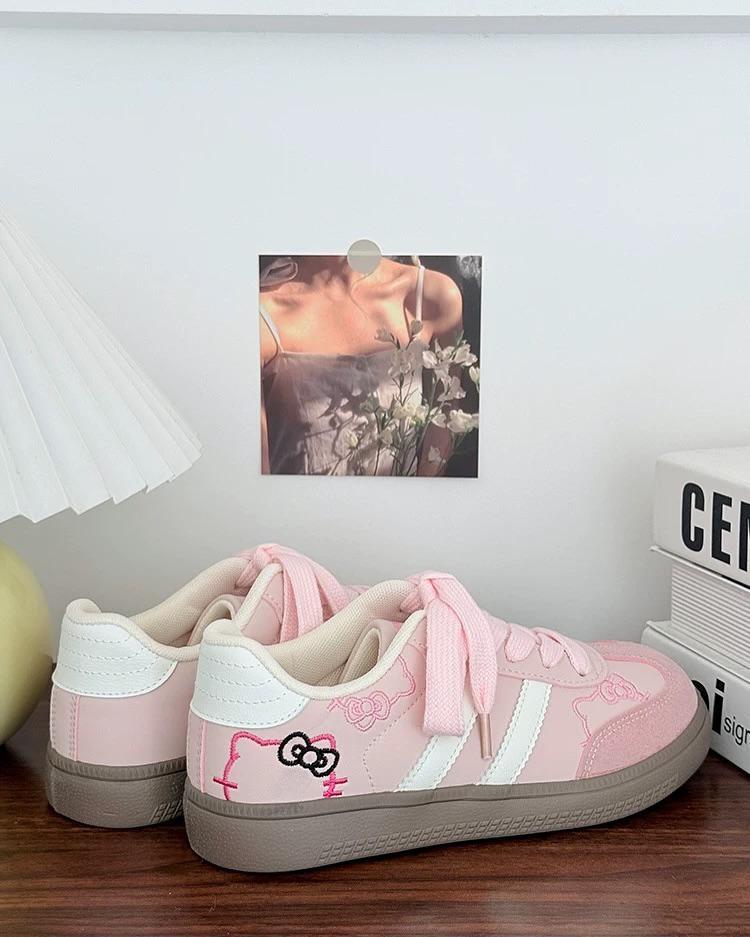 Nakışlı Kitty Pembe Spor Ayakkabı