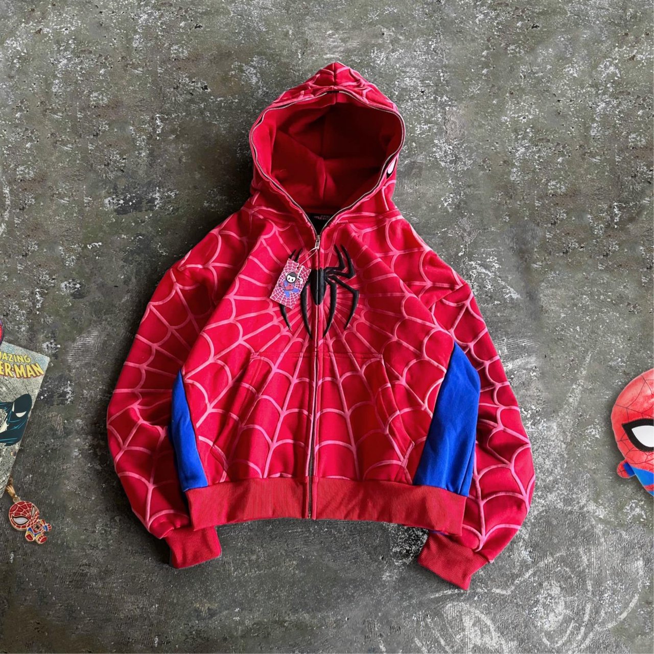 Spider - Man Kabartma Baskılı Full Zip Hırka ( 3 İplik )