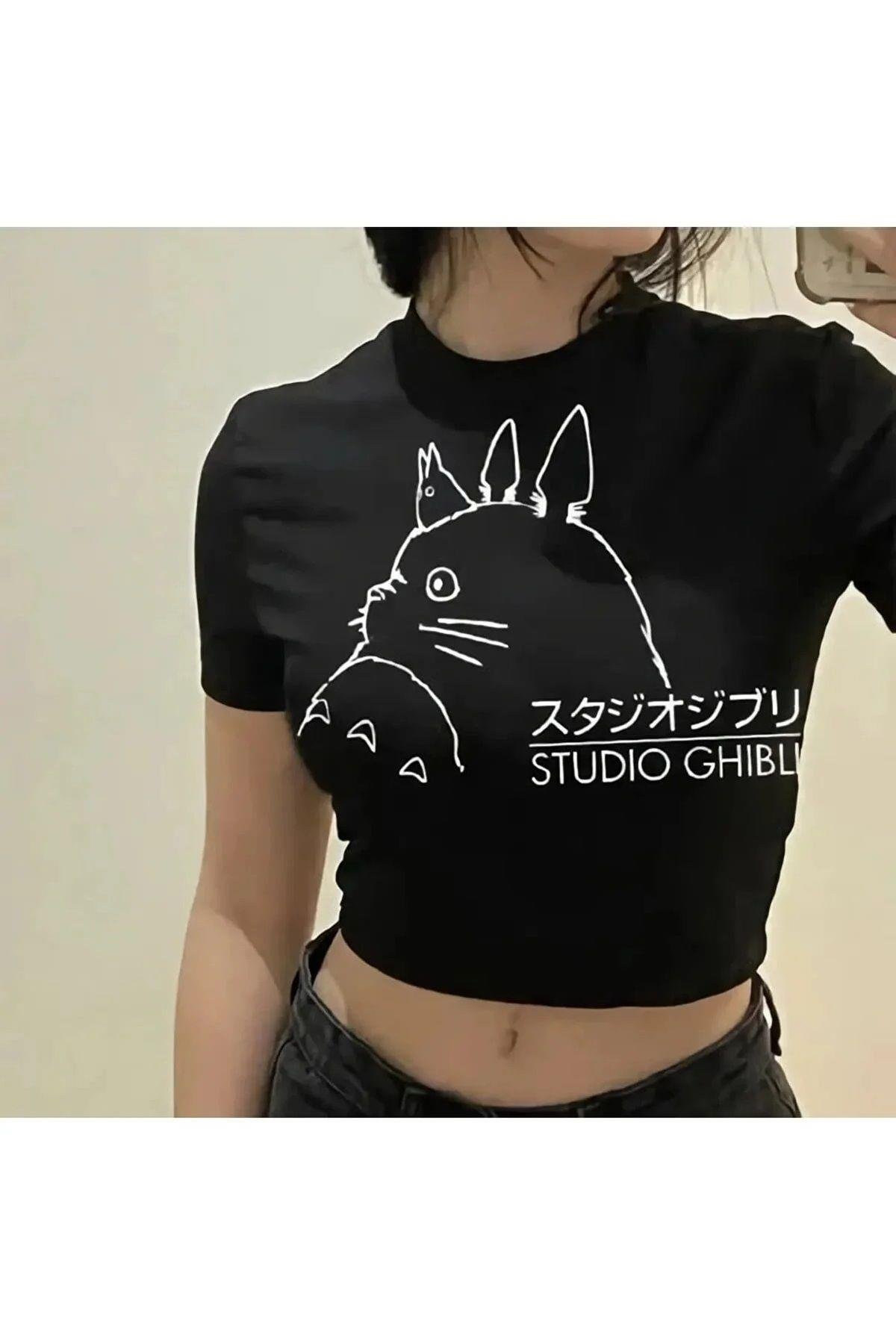 Studio Rabbit Baskılı Crop T-shirt