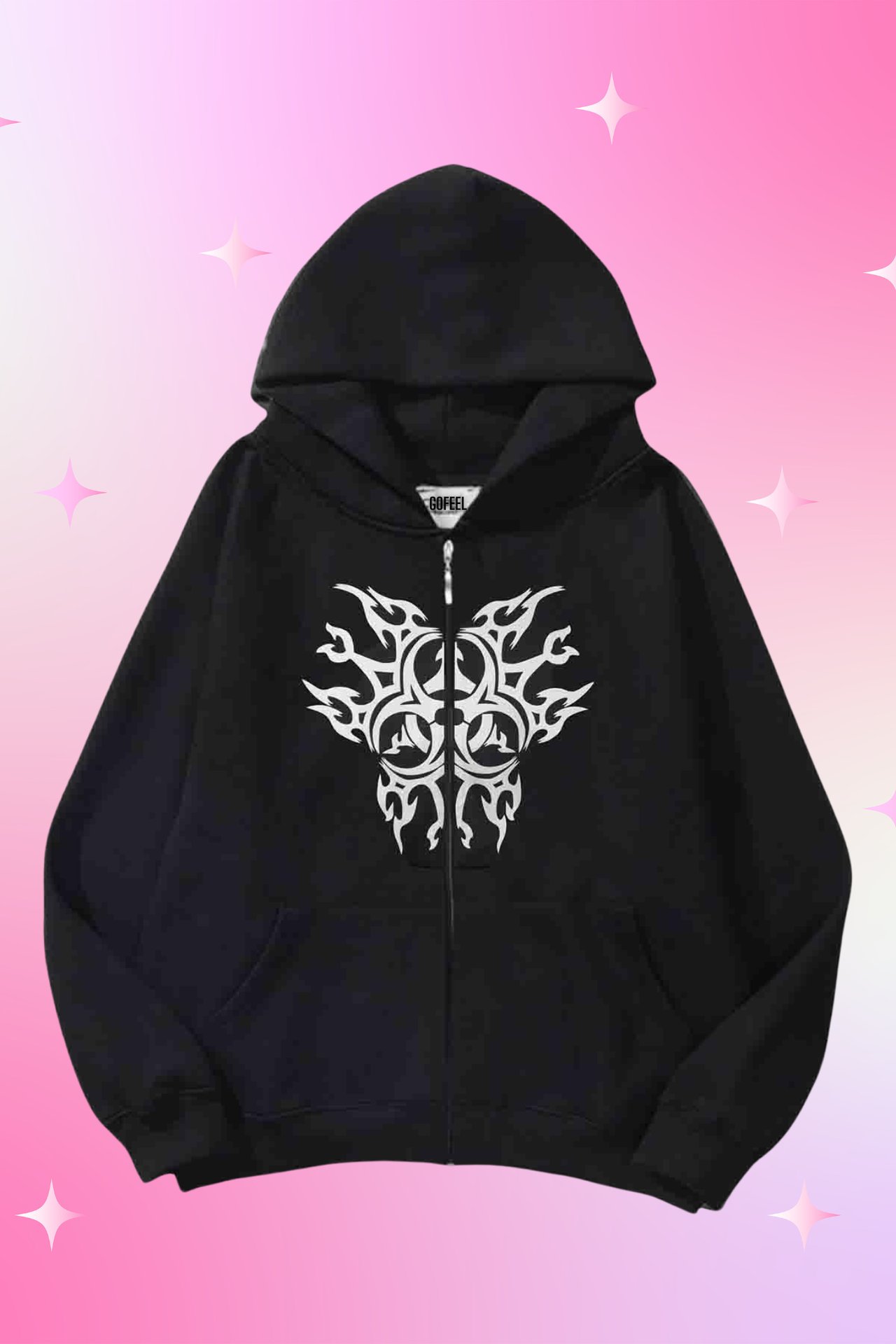 Virüs Crysis Siyah Kapüşonlu Oversize Unisex Hırka