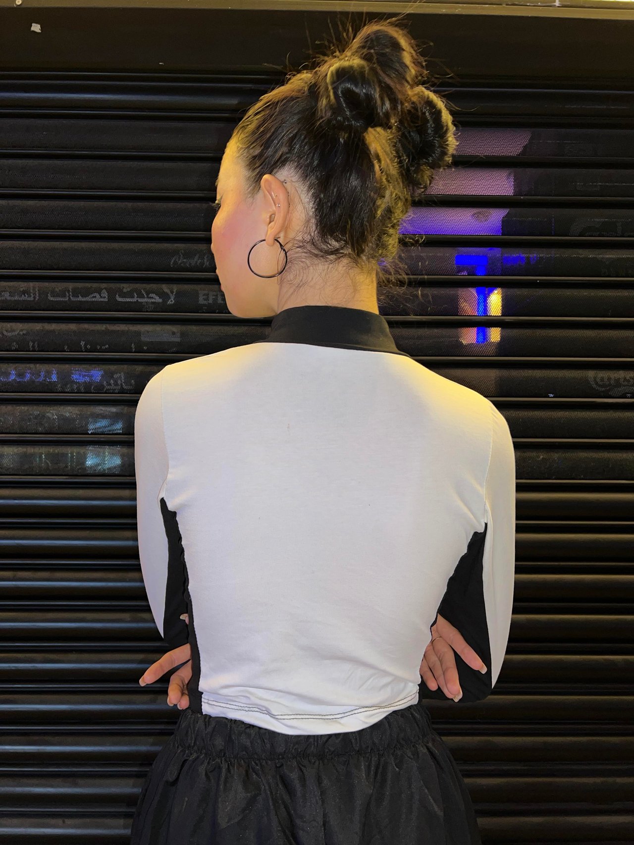 Y2k I am Bad Line Detail Uzun Kollu Croptop