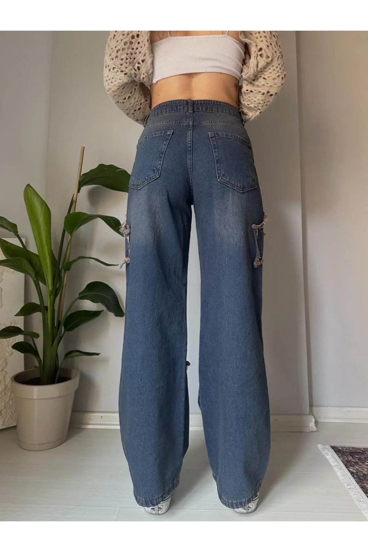 Y2k Yıldız Detail Bol Paça Relax Unisex Tech Pantolon