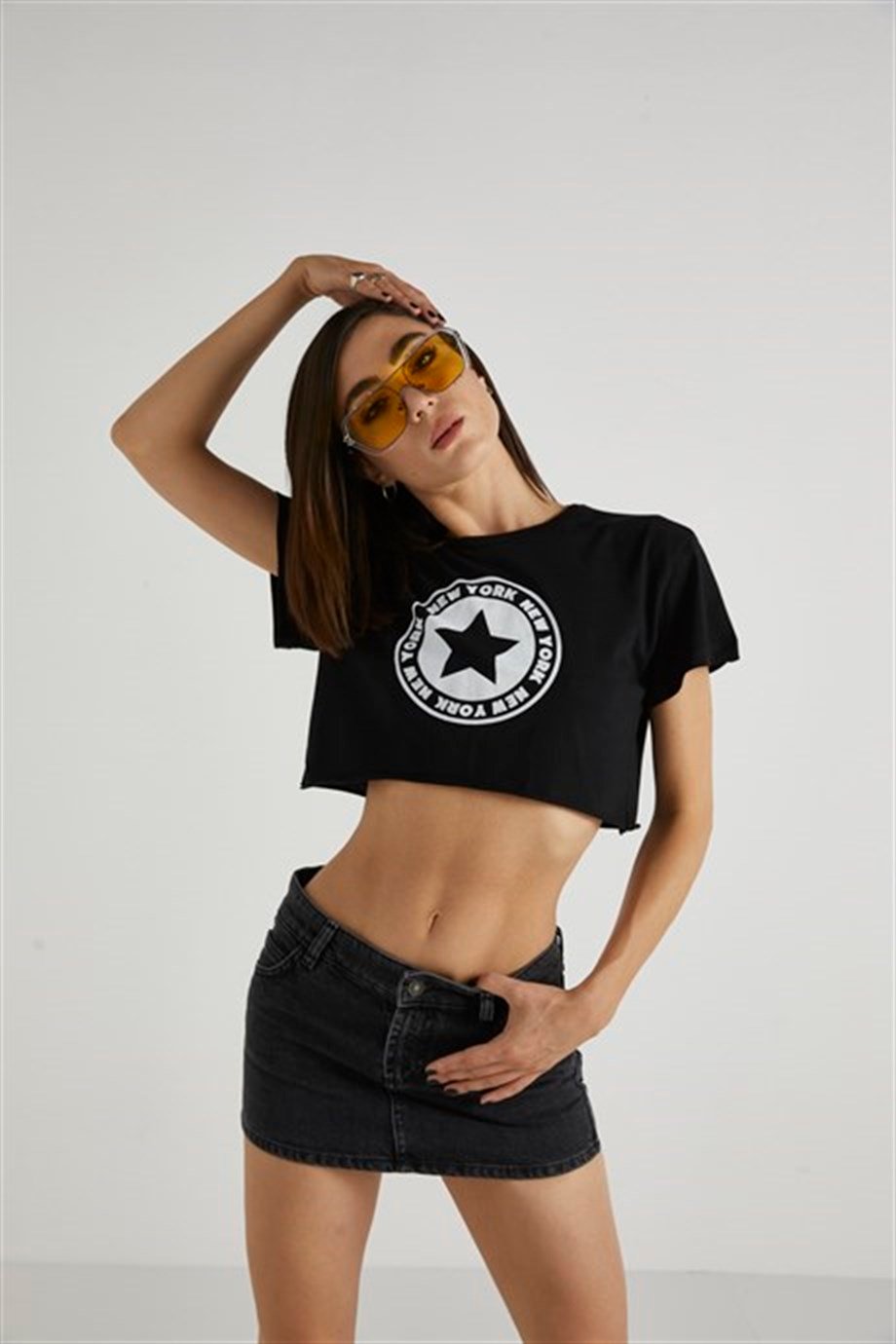 Baskılı Crop T-Shirt