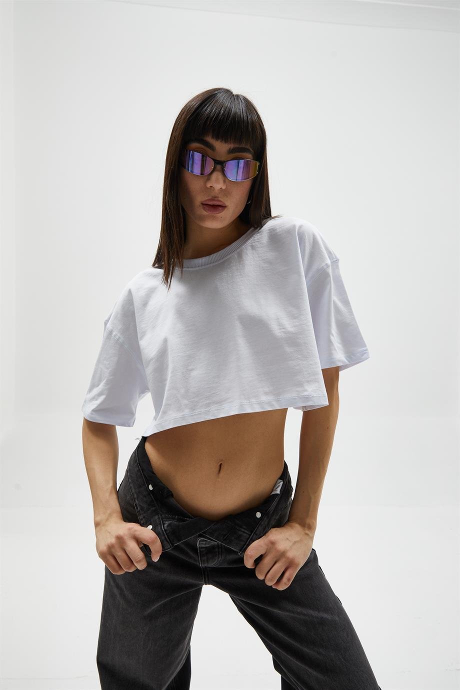Beyaz Oversize Basic T-Shirt