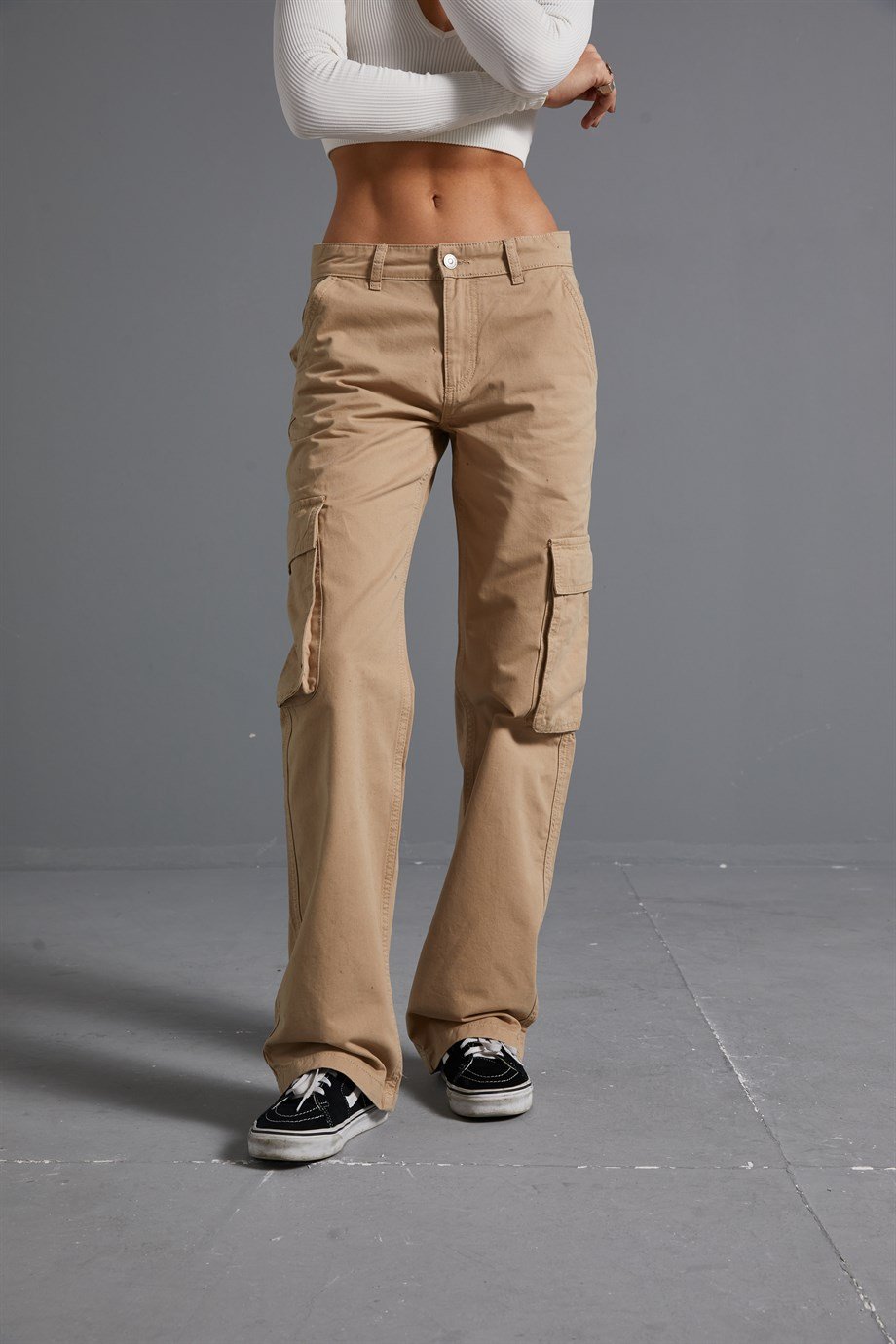 Camel Straight Kargo Pantolon 