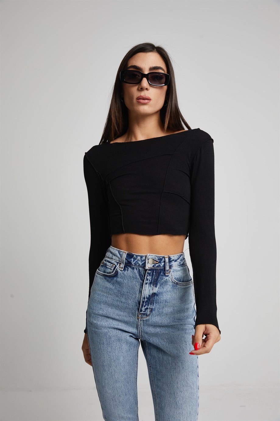 Dikiş Detaylı Basic Top