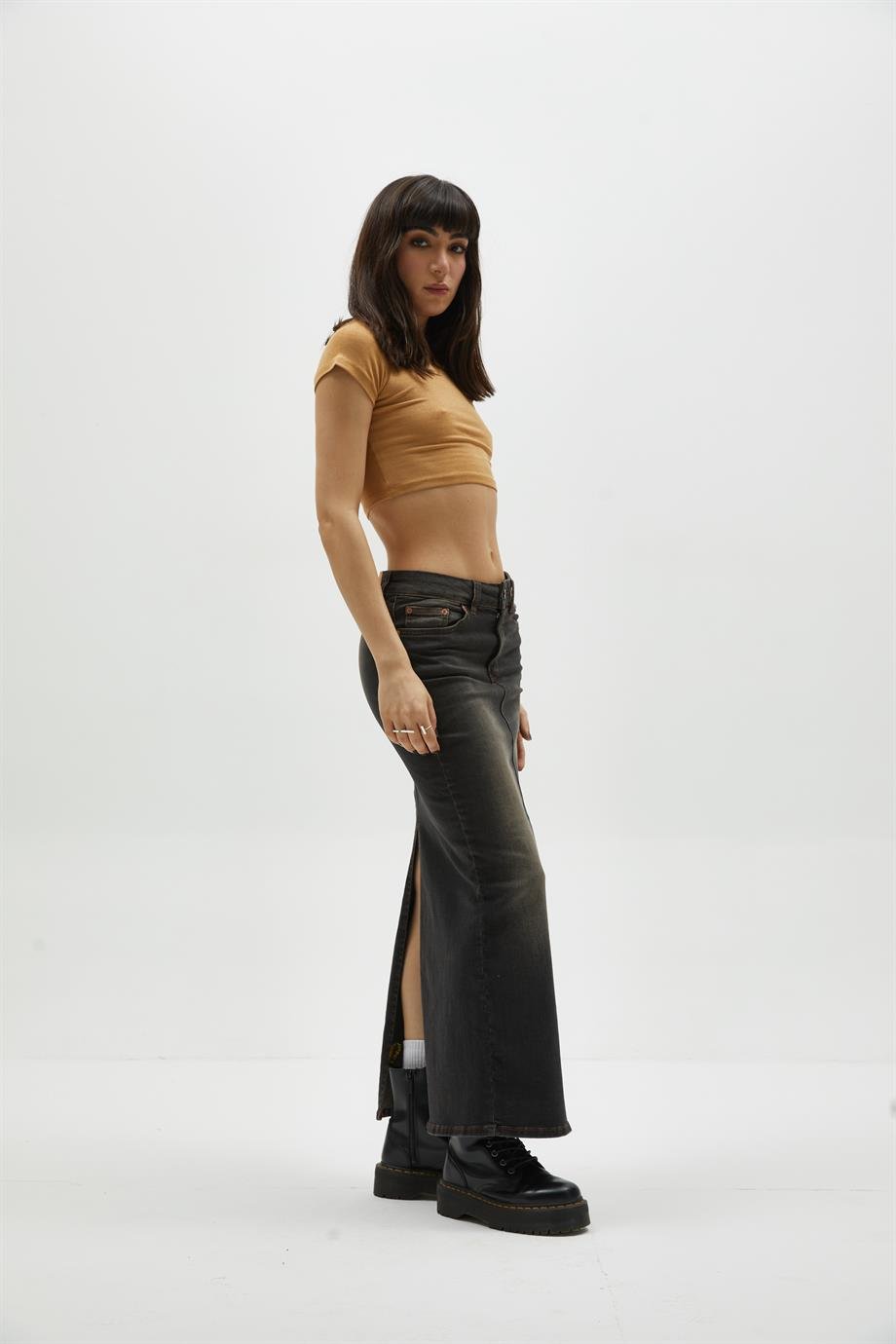 Eskitmeli Maxi Denim Etek