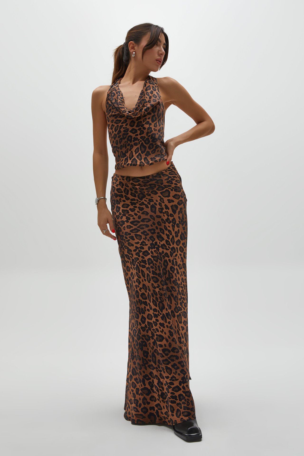Leopar Desen Maxi Etek
