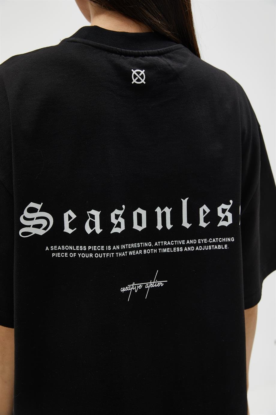 Siyah Baskılı Oversize T-Shirt