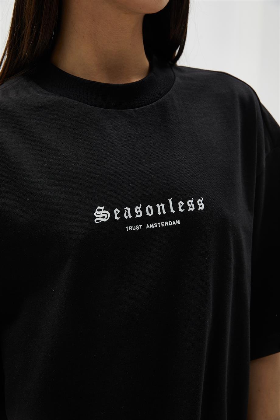 Siyah Baskılı Oversize T-Shirt