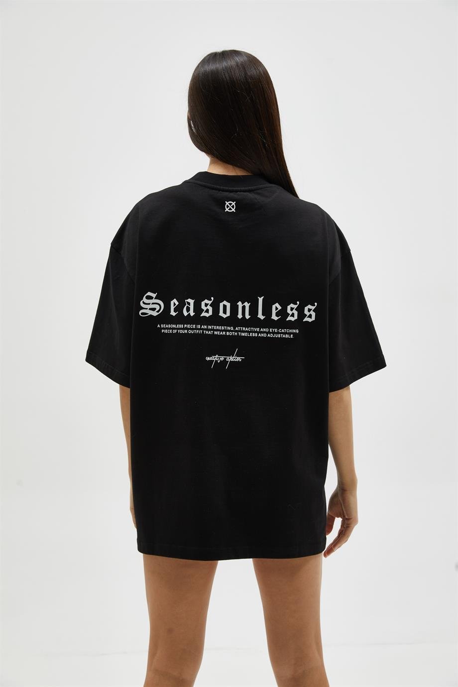 Siyah Baskılı Oversize T-Shirt