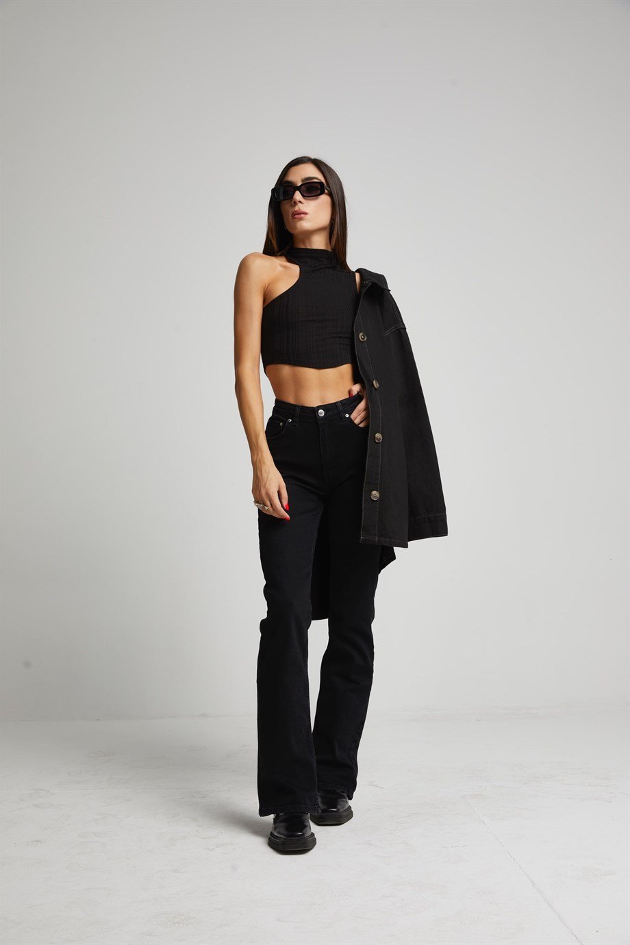 Siyah Flare Jean