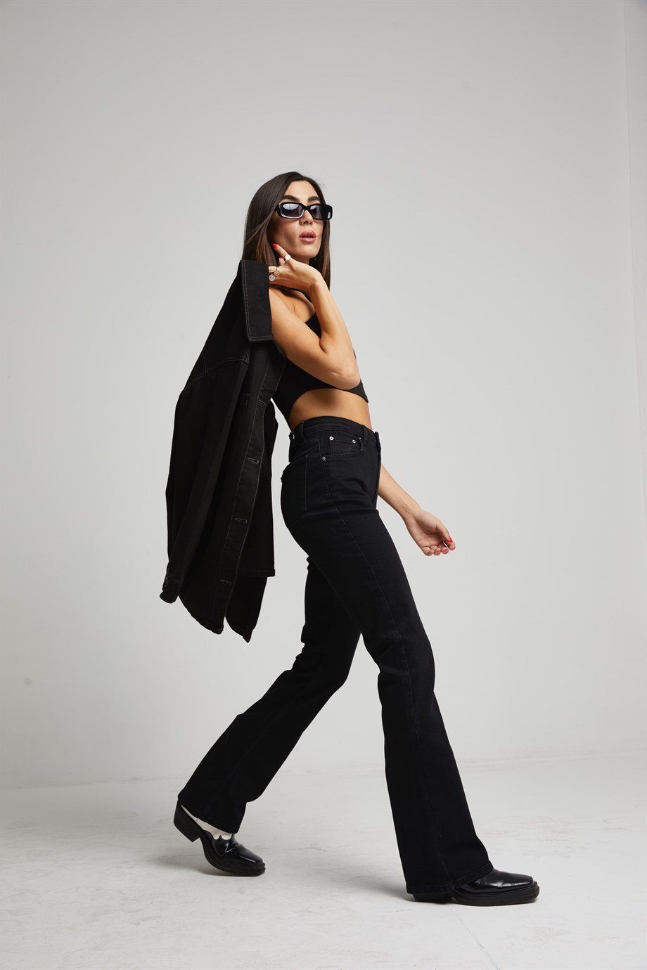 Siyah Flare Jean