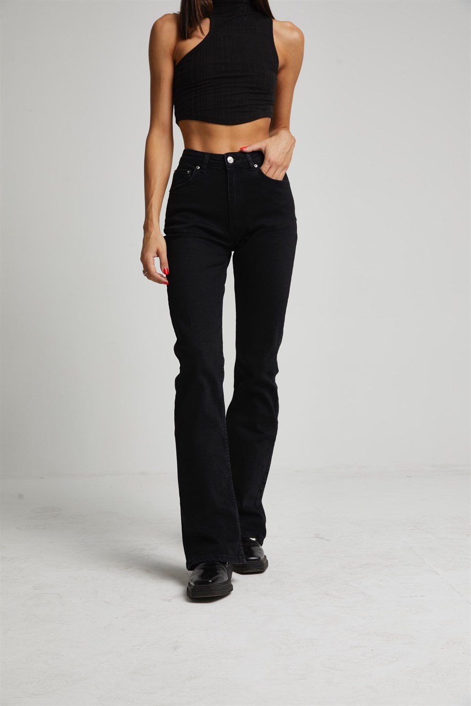 Siyah Flare Jean