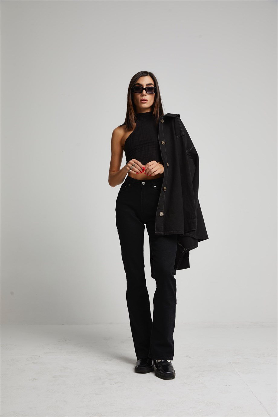 Siyah Flare Jean