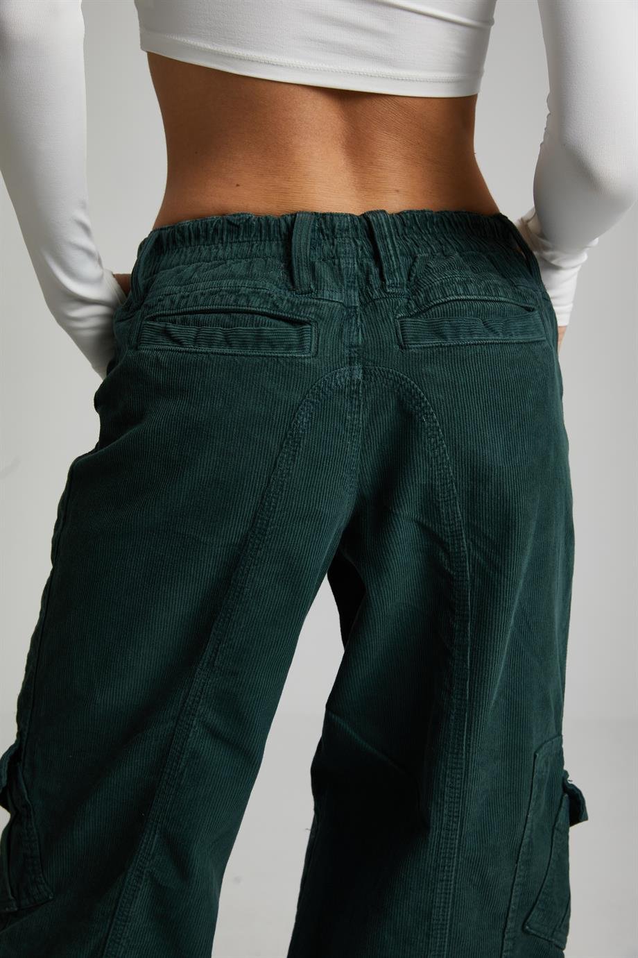 Yeşil Kadife Vintage Pantolon