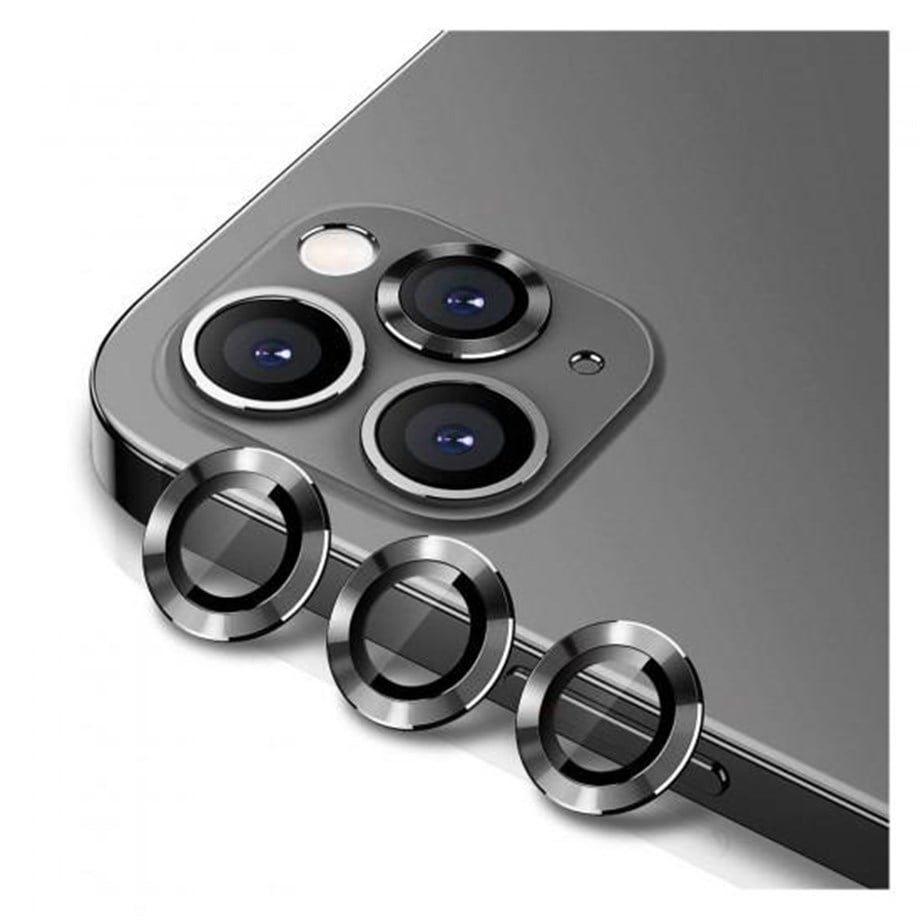 Apple iPhone 11 Pro İçin Damla Model 3in Kamera Cam Koruyucu (Siyah)