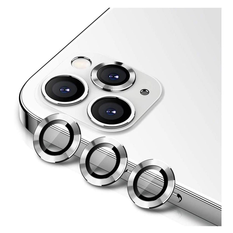 Apple iPhone 12 Pro Max İçin Damla Model 3in Kamera Cam Koruyucu (Gri)