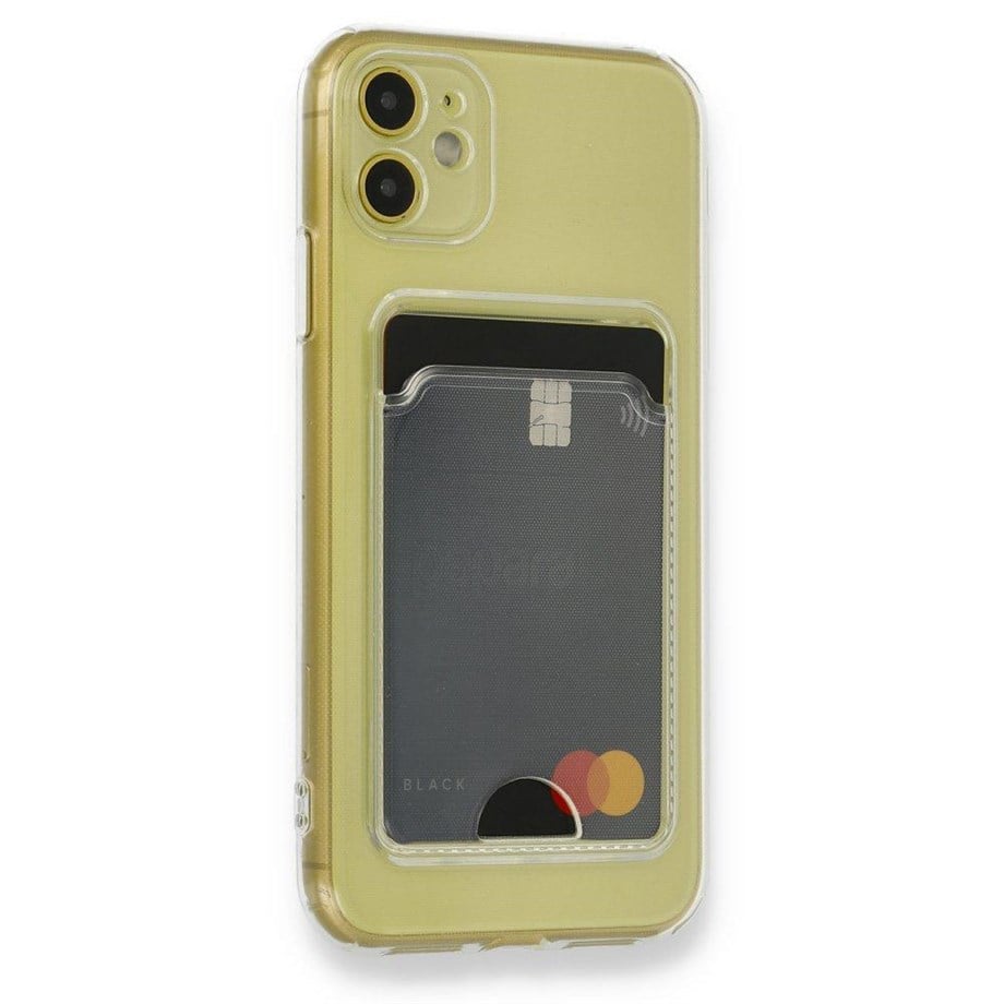 iPhone 11 Kılıf Kart Şeffaf Silikon