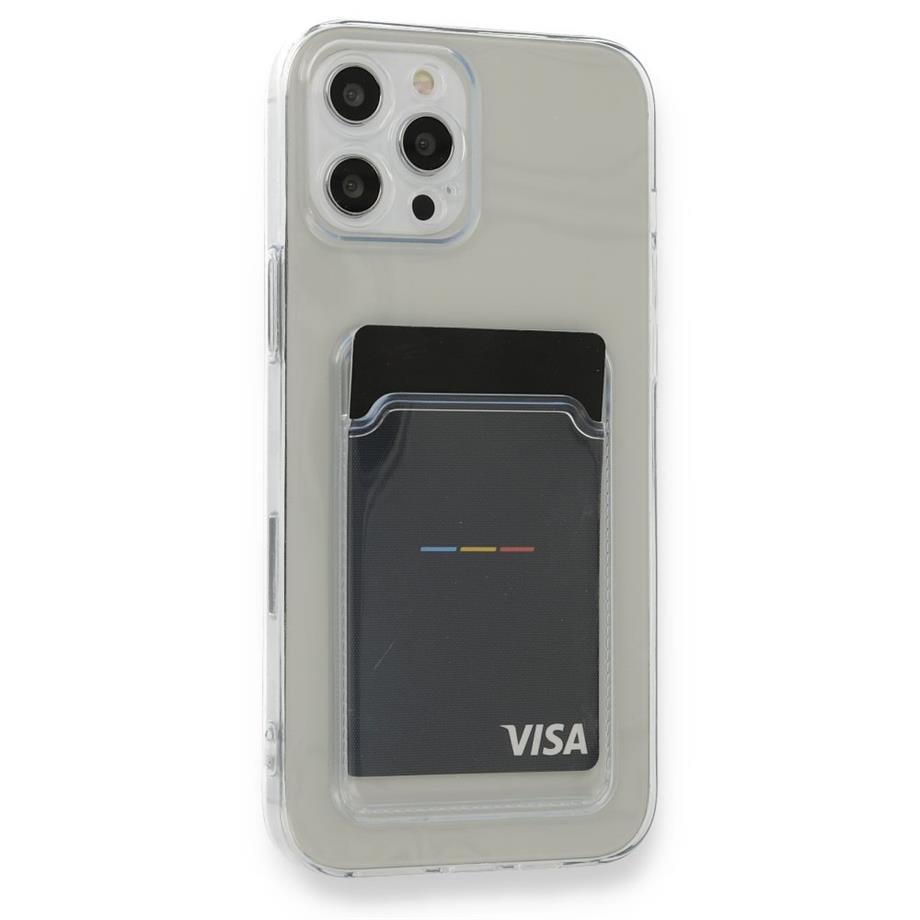iPhone 12 Pro Max Şeffaf Kartlı Kılıf