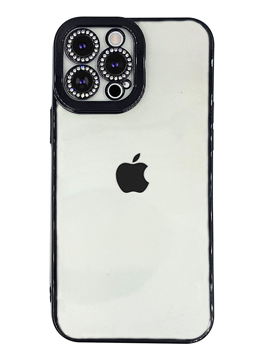 İphone 13 Pro Max Taşlı Çerçeveli Lazer Kılıf