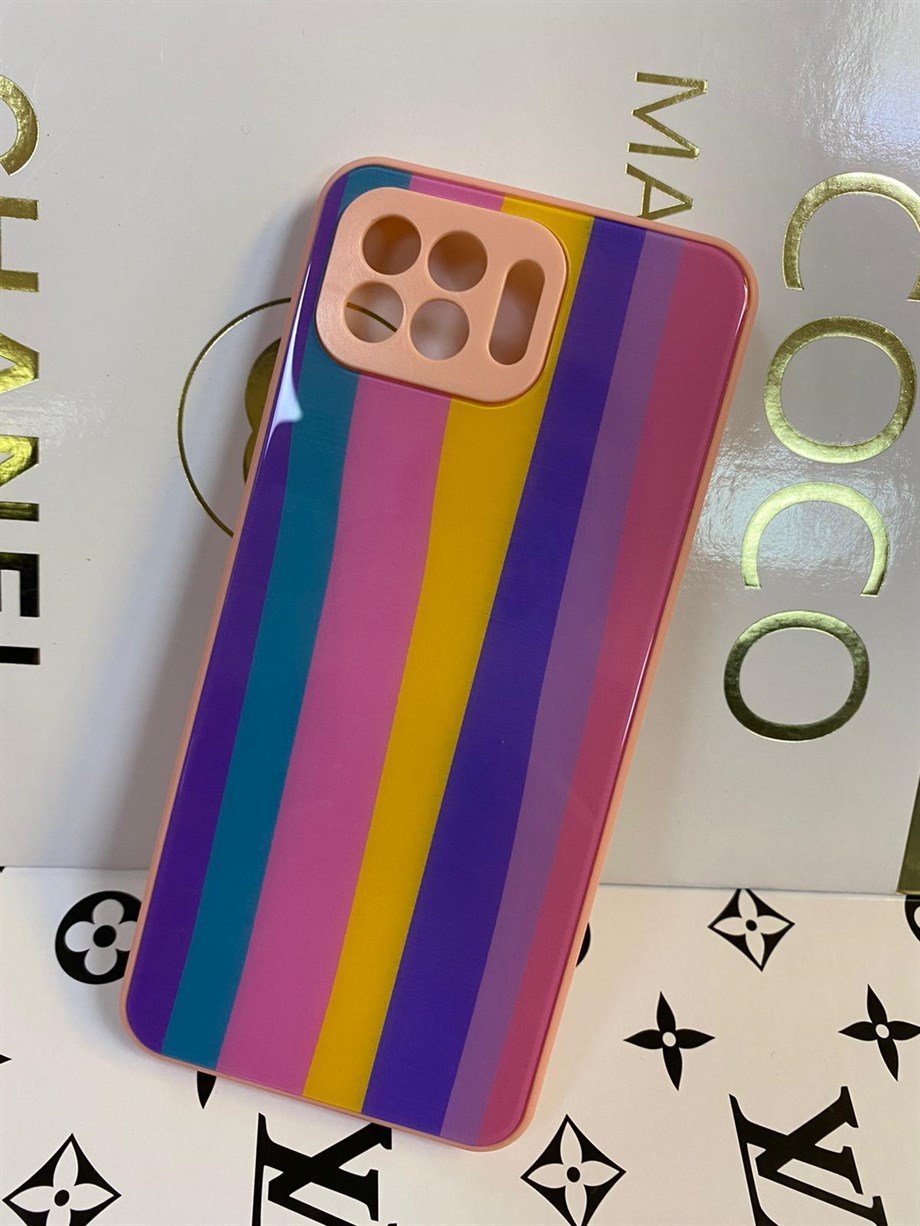 Oppo Reno 4 Lite Camlı Renkli Kılıf