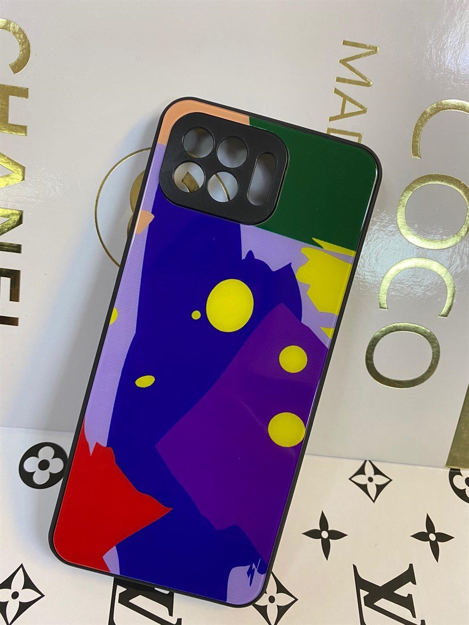 Oppo Reno 4 Lite Camlı Renkli Kılıf