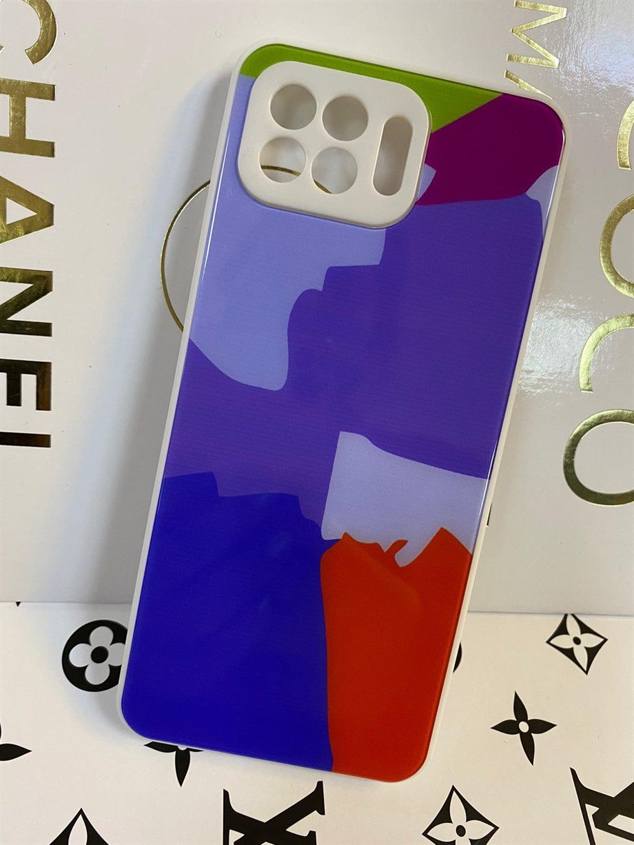 Oppo Reno 4 Lite Camlı Renkli Kılıf