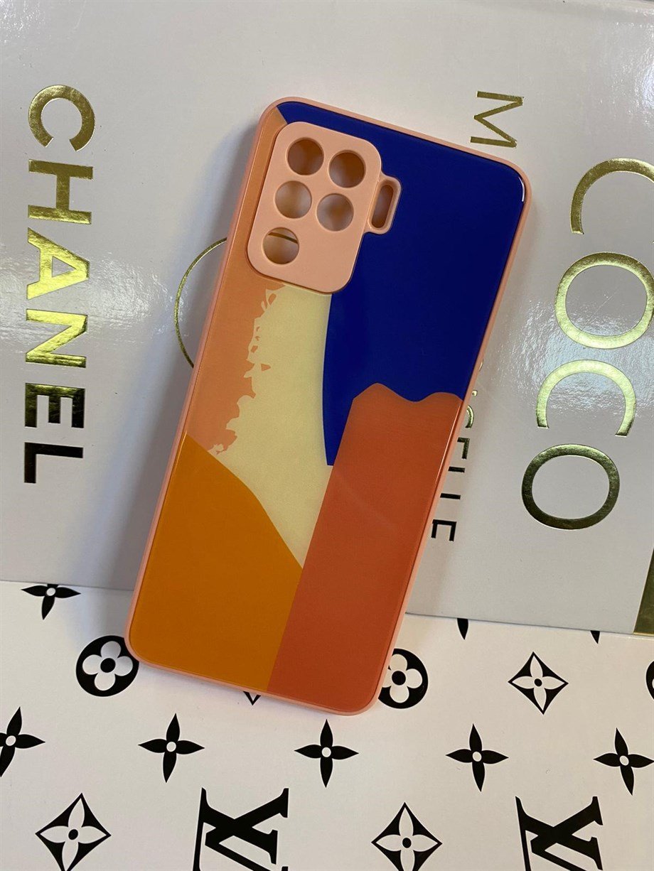 Oppo Reno 5 Lite Camlı Renkli Kılıf