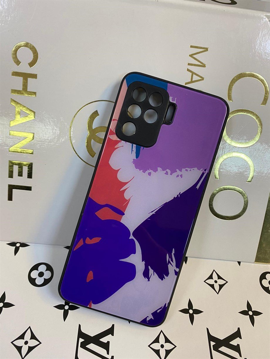 Oppo Reno 5 Lite Camlı Renkli Kılıf