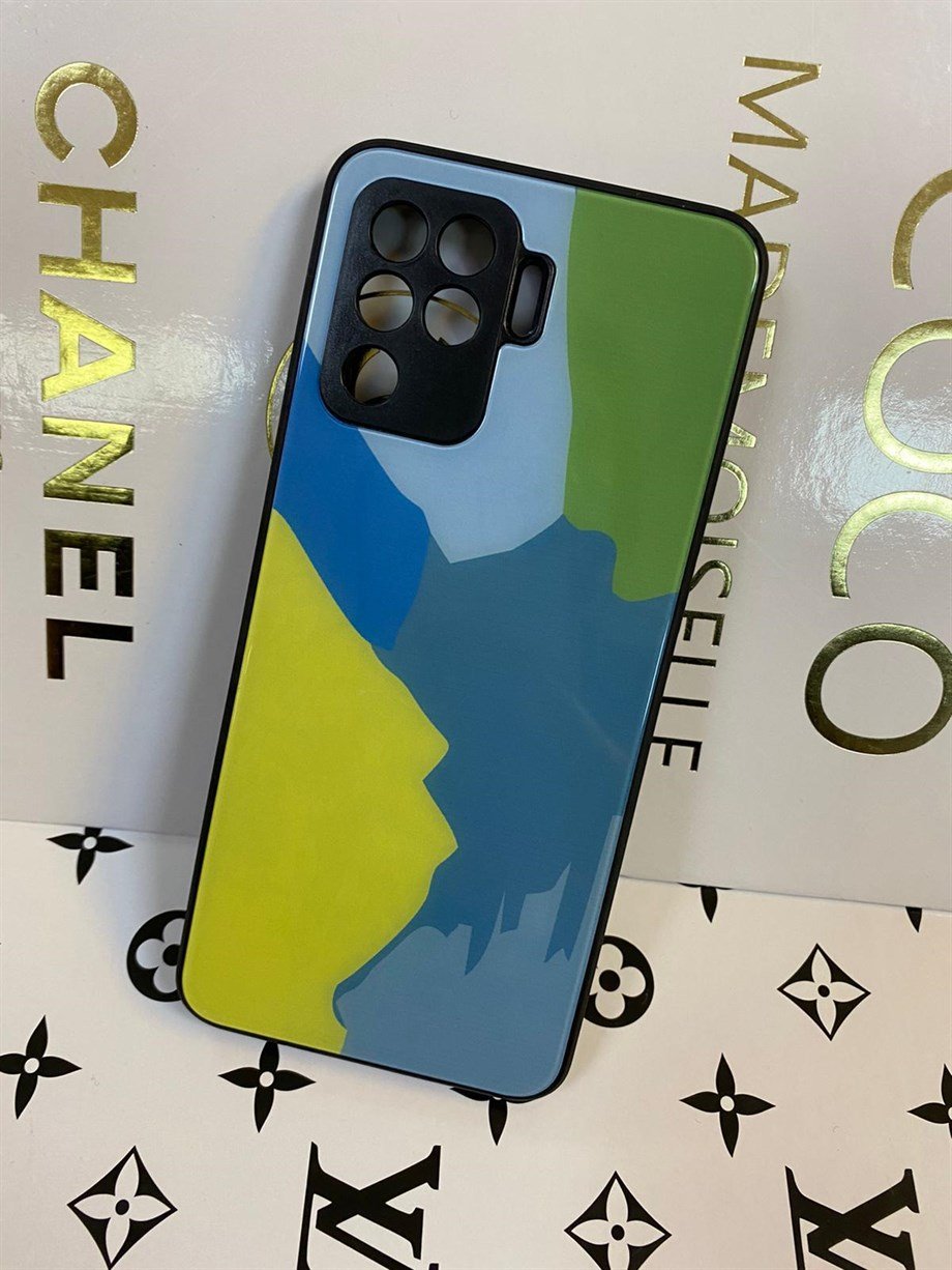 Oppo Reno 5 Lite Camlı Renkli Kılıf