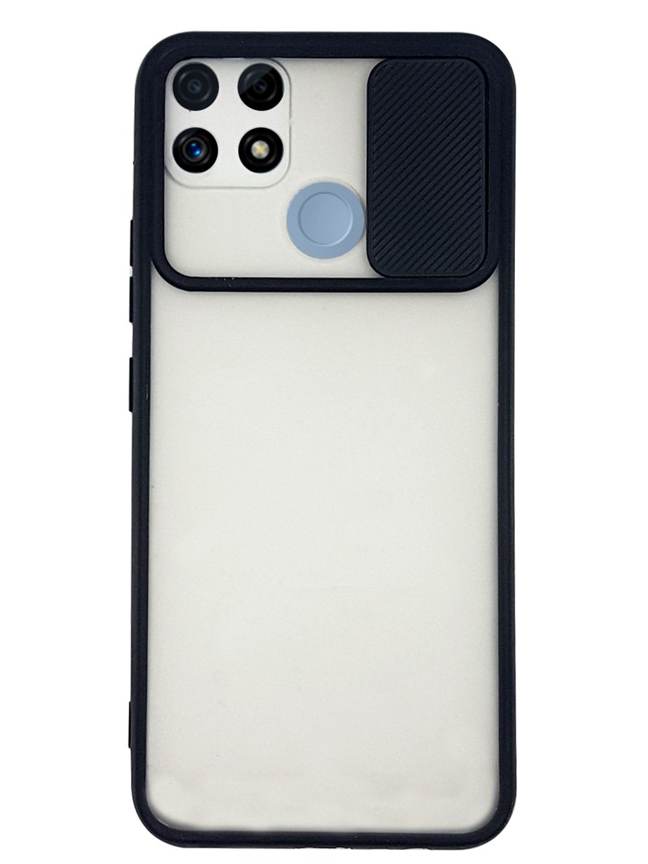 Realme C25 Kamera Sürgülü Kılıf  - Siyah