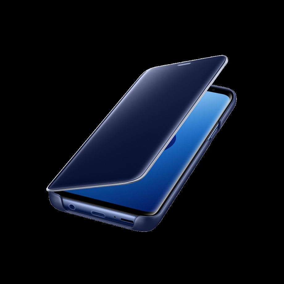 Samsung S9 Clear View Standing Kılıf Mavi