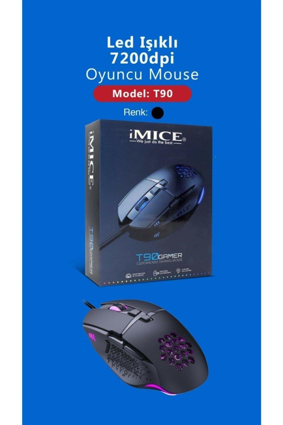 T90 Oyuncu Mouse Led Işıklı
