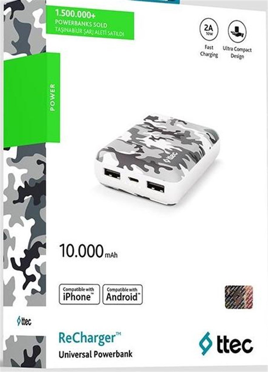Ttec Recharger 10.000 Mah Power B.Kamufulaj