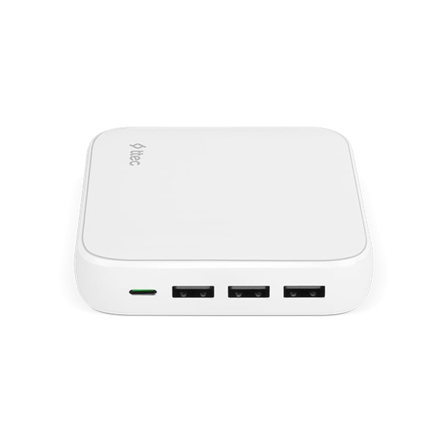 ttec SmartCharger QuattroGaN 65W PD Seyahat Hızlı Şarj Aleti USB-C + 3USB-A Beyaz