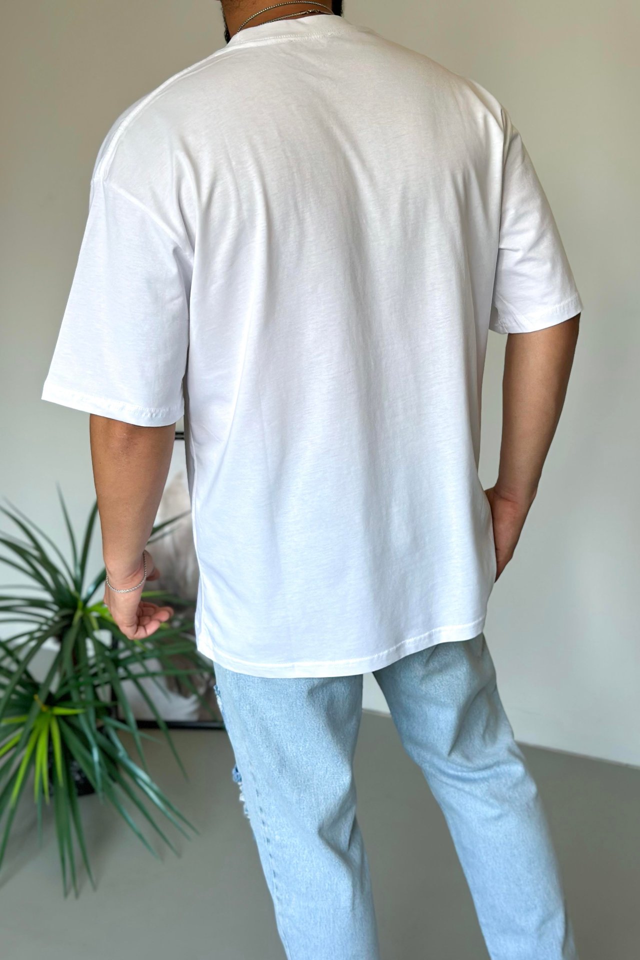 Basic oversize beyaz t-shirt