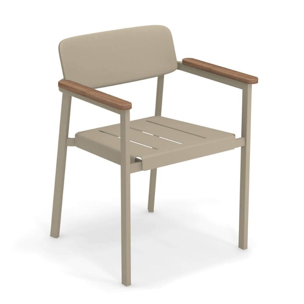 Emu Shine Taupe Teak Arm Chair