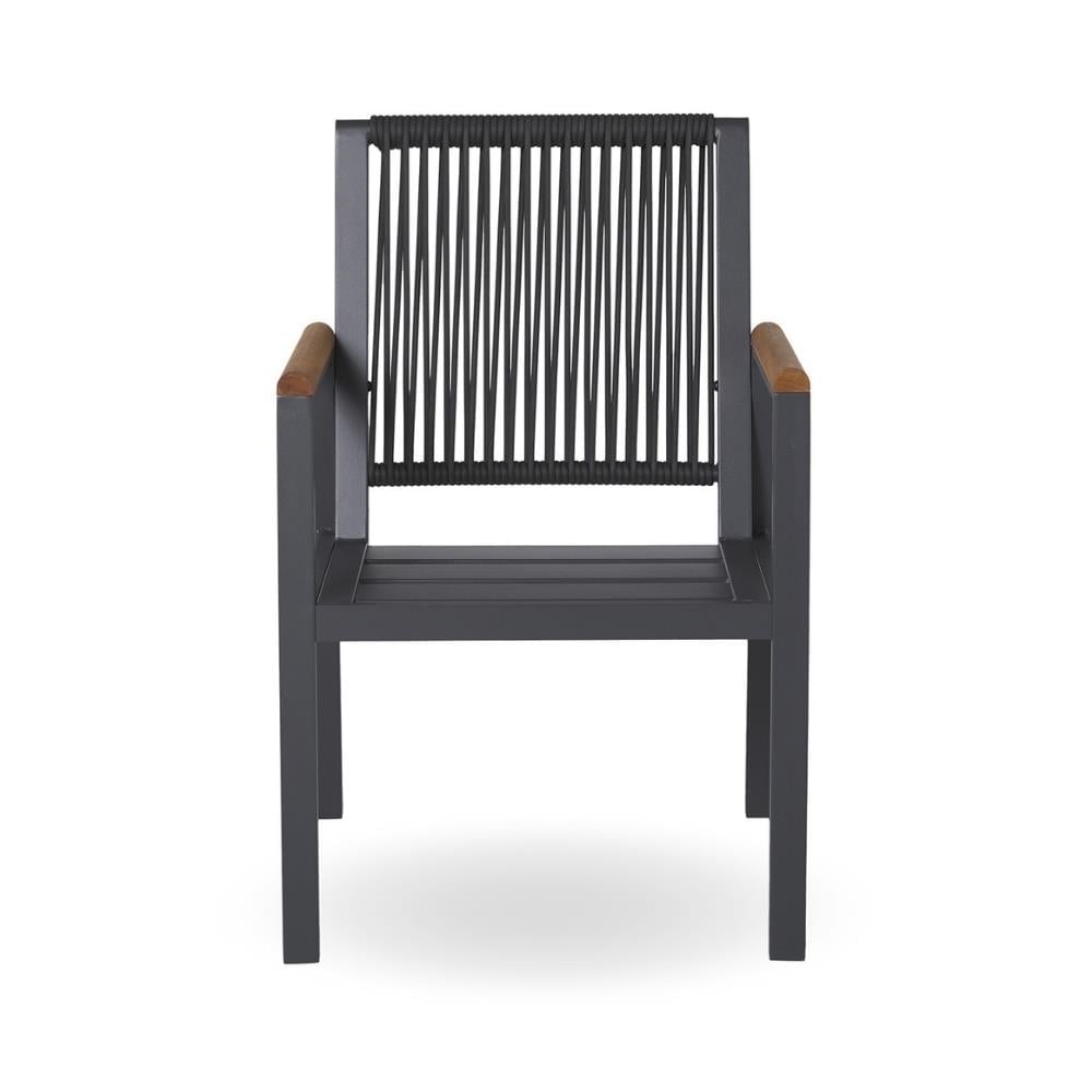 Trica Anthracite Teak Detay Kollu Sandalye