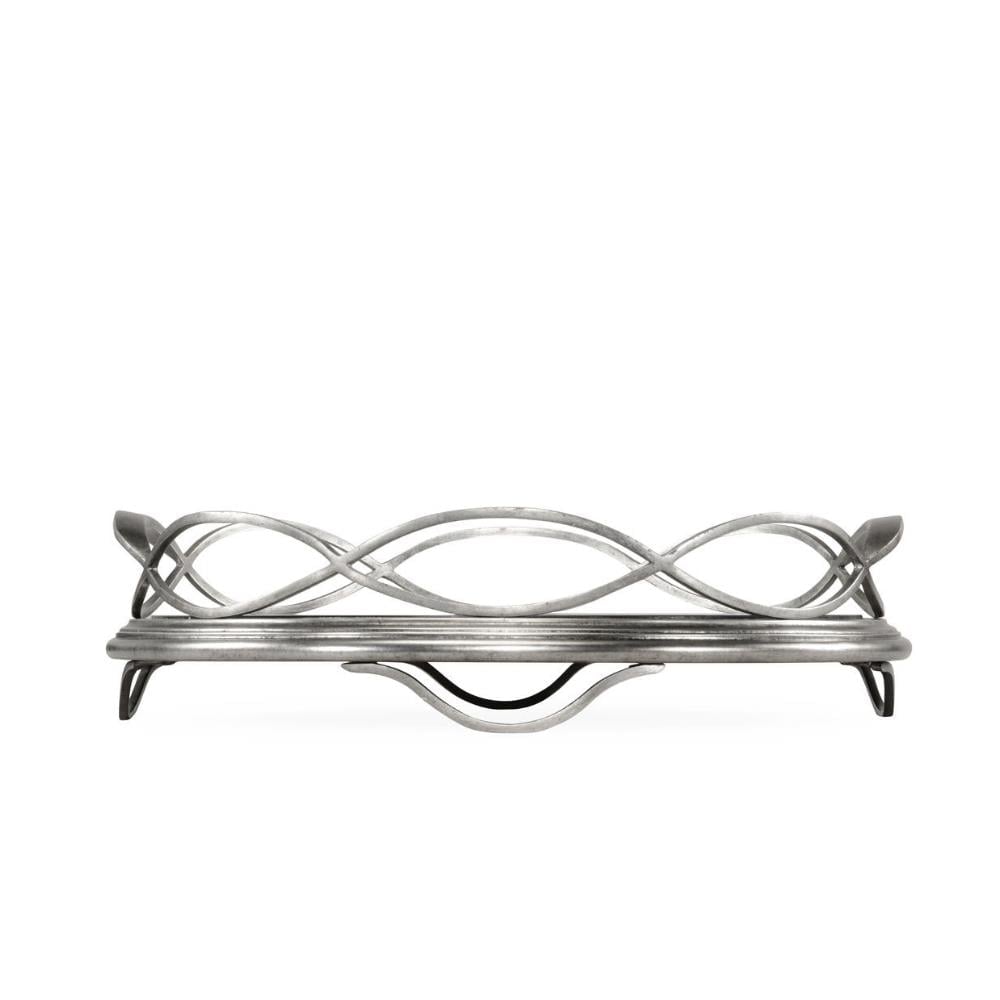 Jc Modern-Luxe Yuvarlak Tepsi - Finish-Pai-26-1 (Gilded Antique Silver-leaf)