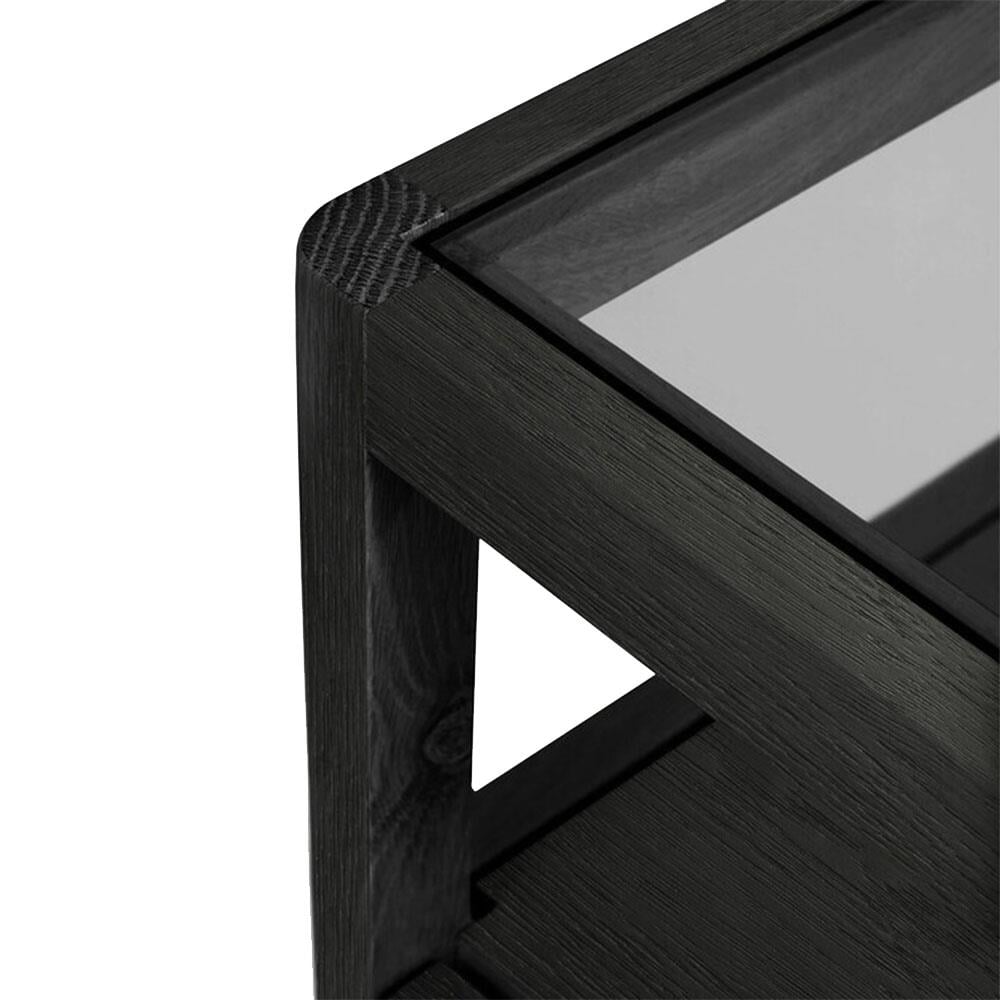 Spindle Oak Komodin 1 Çekmeceli-Black