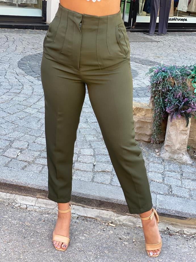 Orjinal Marka Haki Pensli Pantalon 