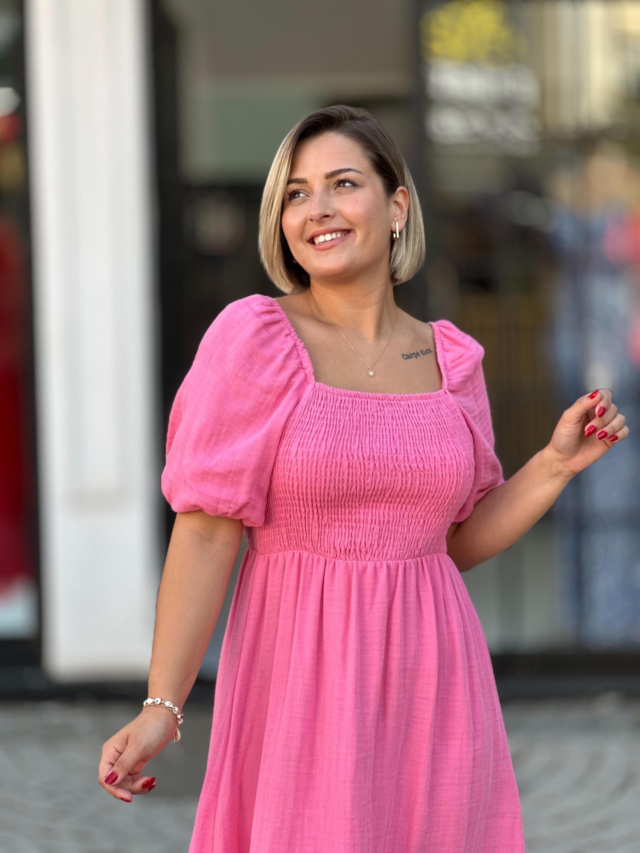 Pembe Müslin Elbise