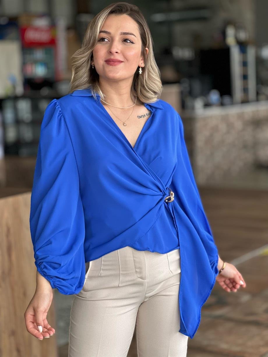 Saks Tokalı Şifon Bluz