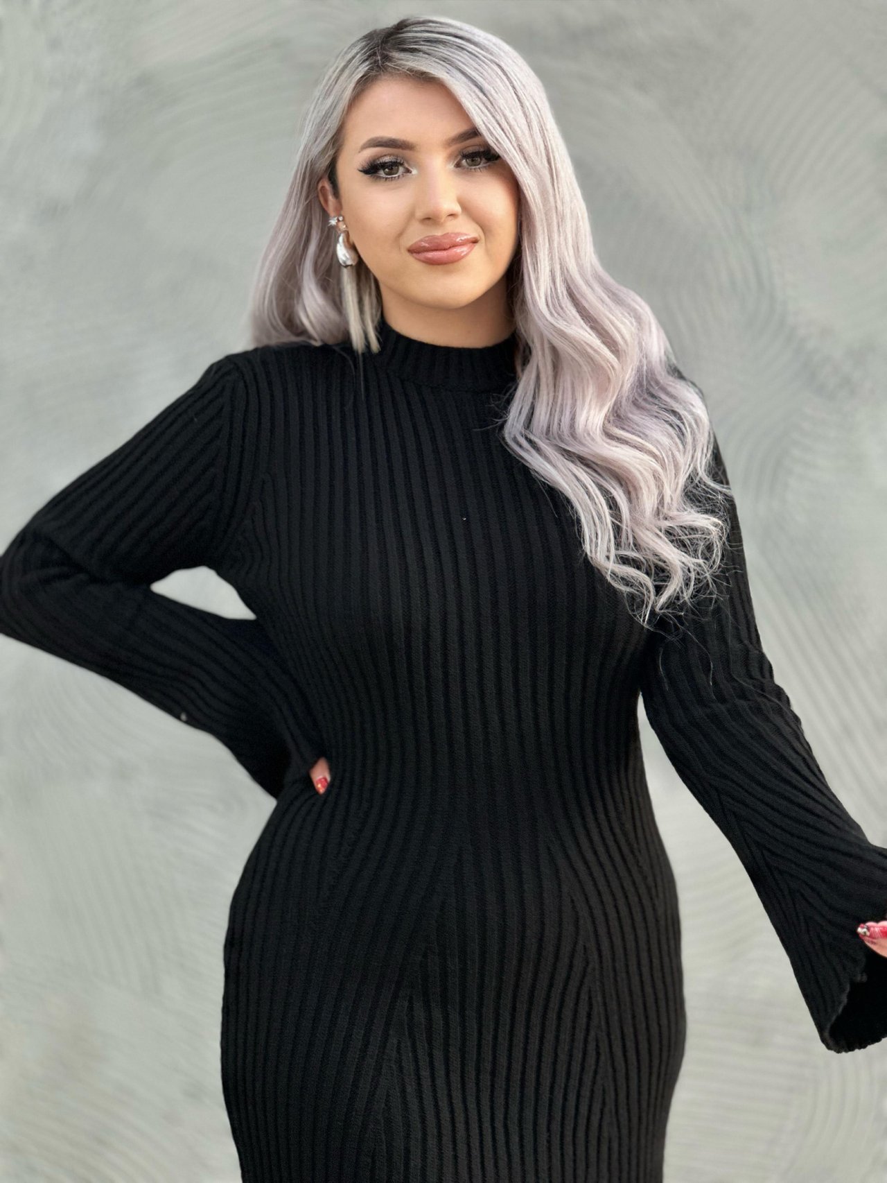 Siyah Triko Elbise