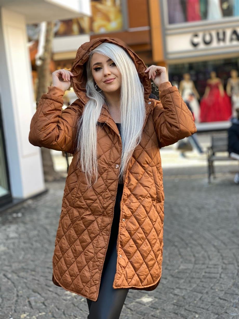 Tarçın Kapitone Mont
