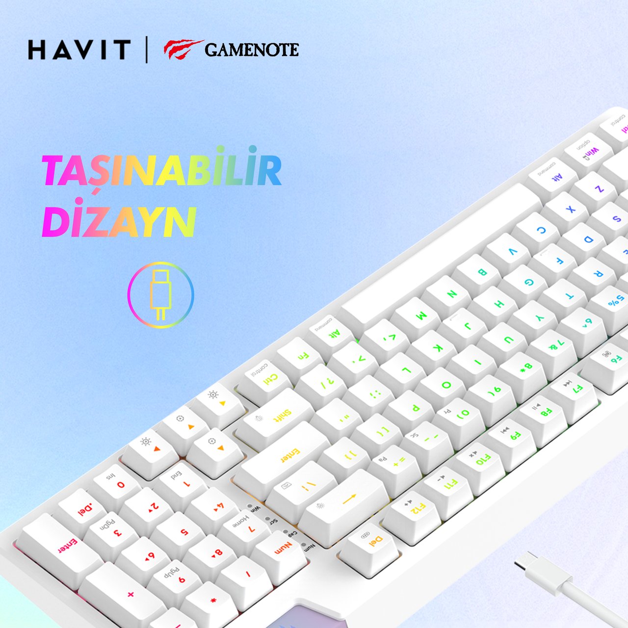 Gamenote KB885L RGB Backlit Gaming Mekanik Klavye Profesyonel Gasket