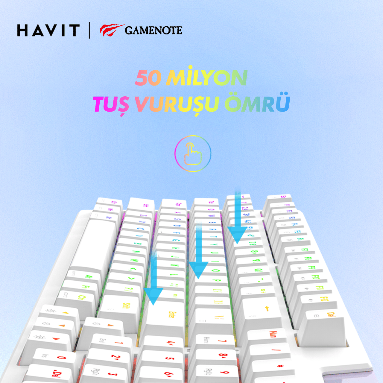 Gamenote KB885L RGB Backlit Gaming Mekanik Klavye Profesyonel Gasket
