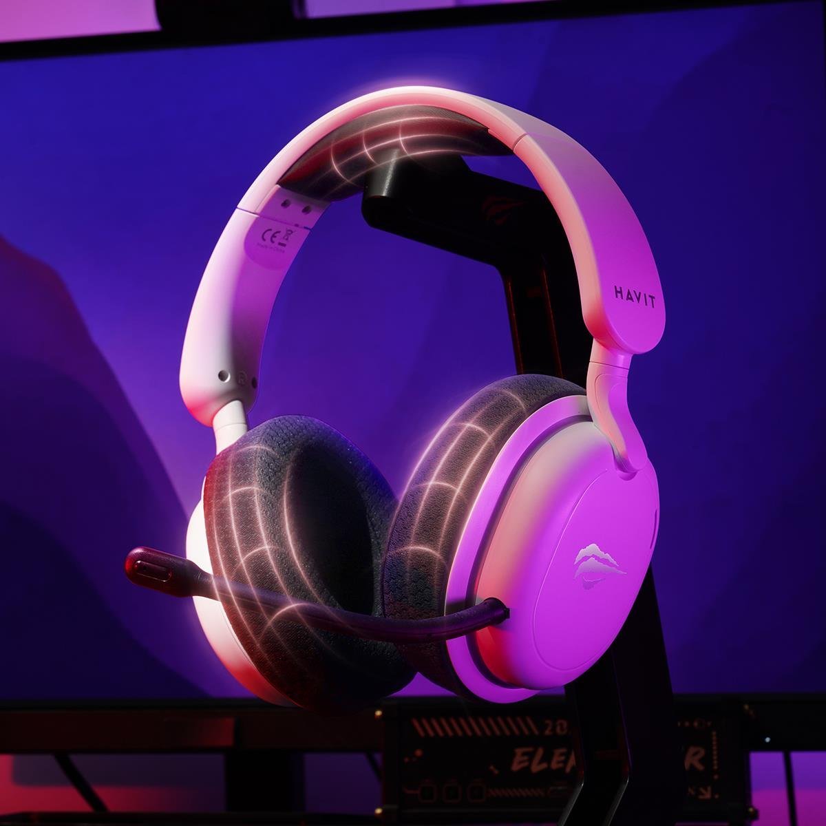 Havit Gamenote Fuxi-H7 RGB Kablosuz Gaming Oyuncu Kulaklığı - Beyaz